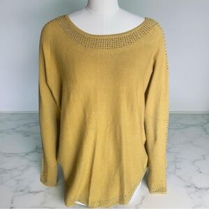 Gunmetal Rhinestone Embellished Yellow Oliver Sweater